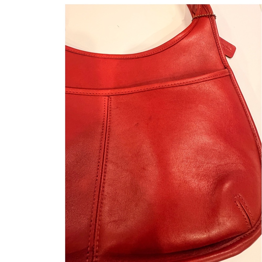 Vintage Coach Ergo 9033 Red Glove Tanned Leather Hobo Shoulder Bag Made in USA - Picture 3 of 12